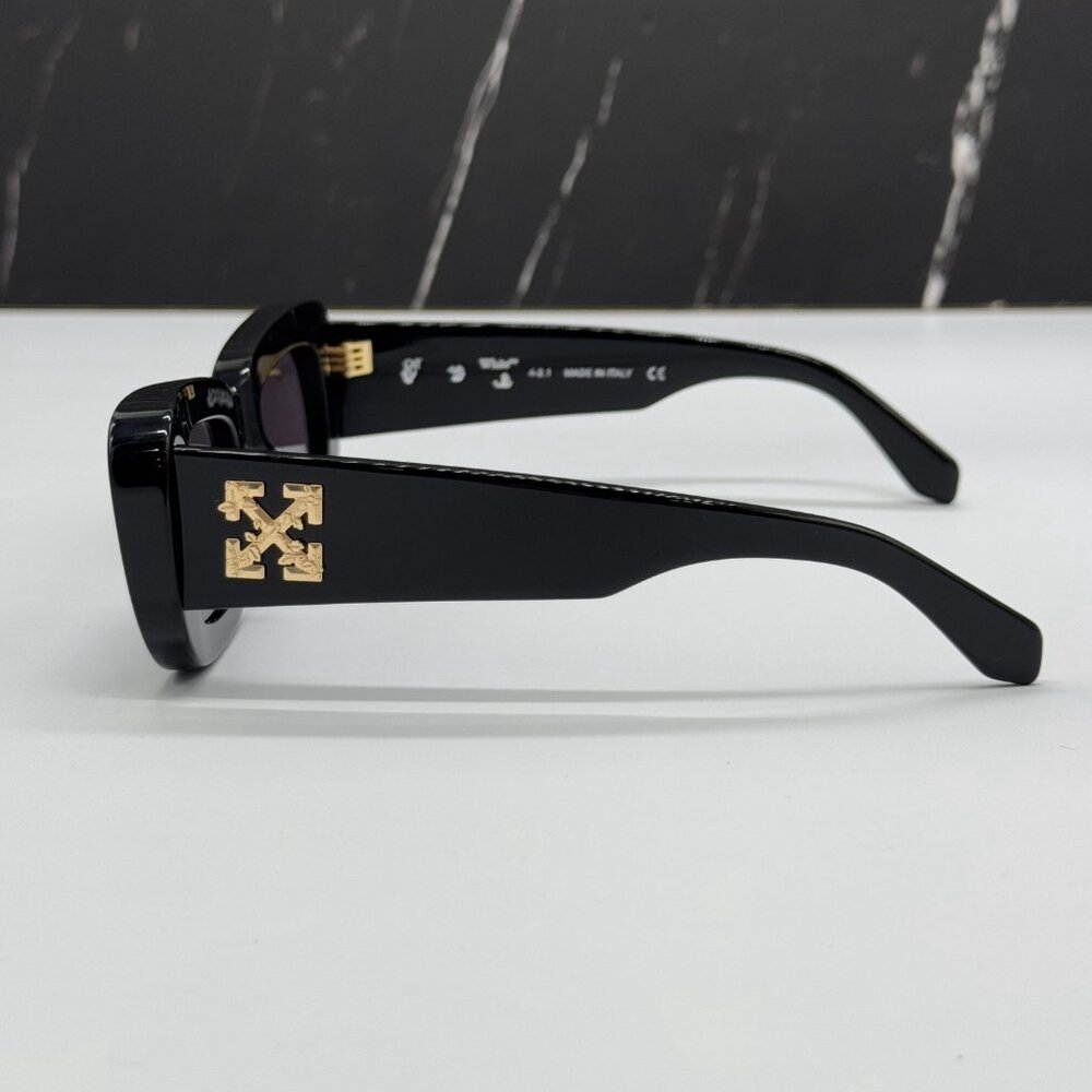 NEW OFF-WHITE CARRARA 007 BLACK OVAL UNISEX SUNGLASSES OFF-WHITE CARRARA - Picture 7 of 13